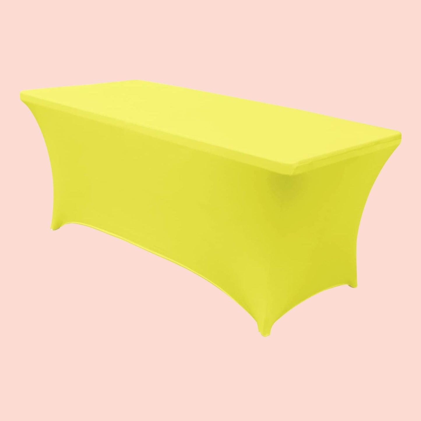 Yellow tablecloth on a pink background