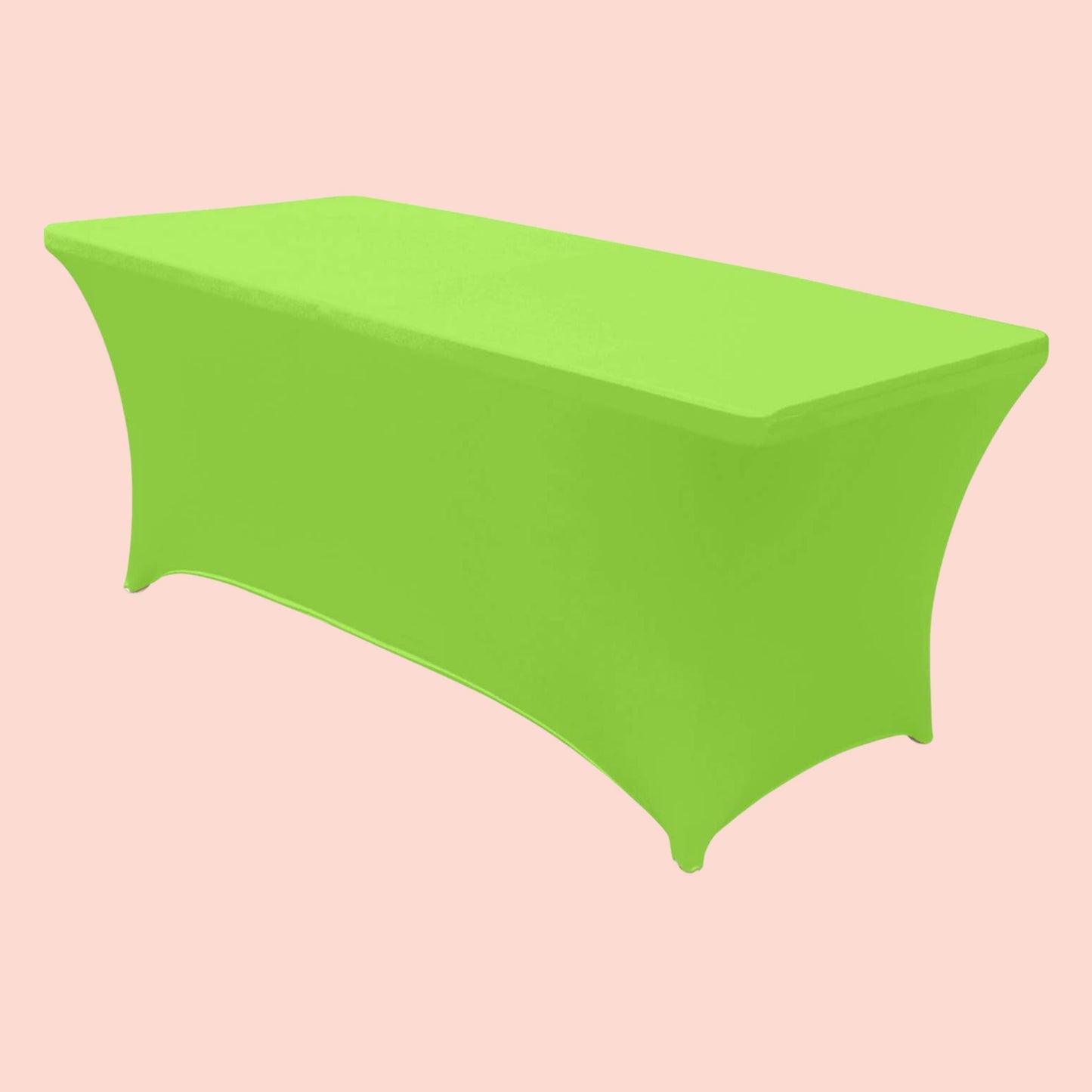 Green tablecloth on a pink background